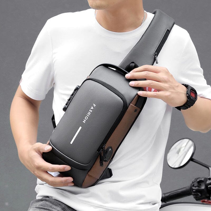 Bolsa de Ombro Antifurto com Carregamento USB