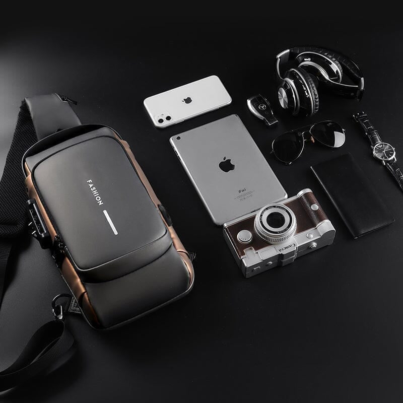 Bolsa de Ombro Antifurto com Carregamento USB