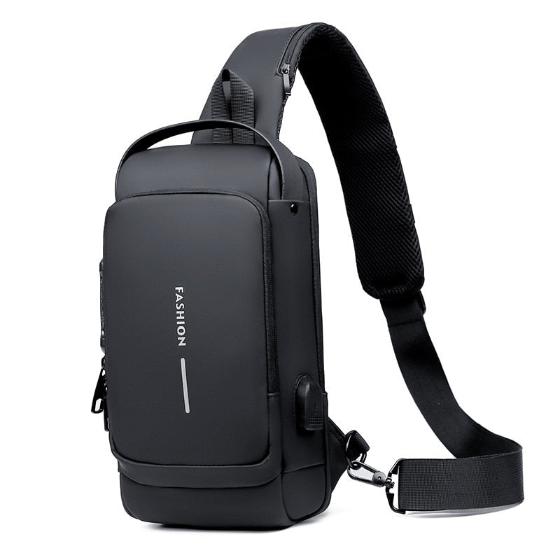 Bolsa de Ombro Antifurto com Carregamento USB